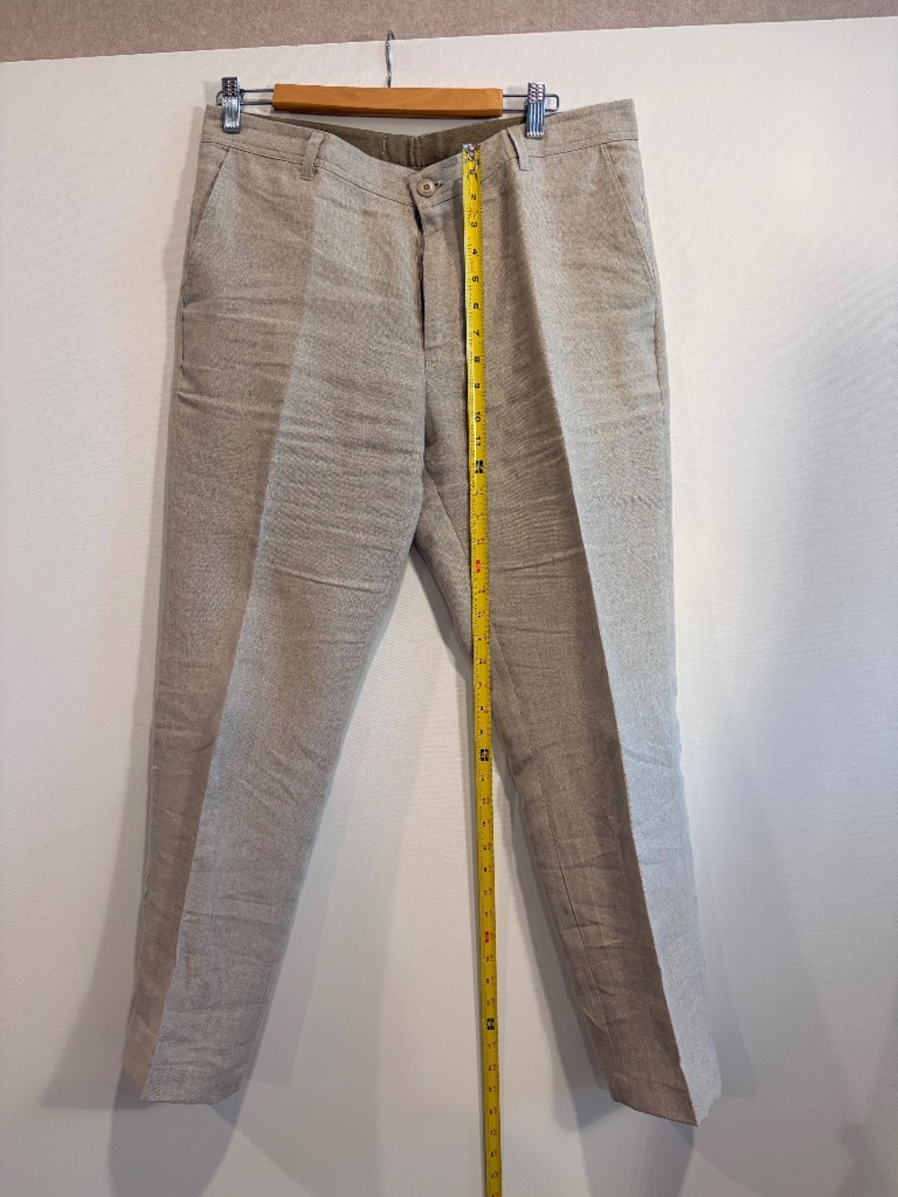 Abito Men’s 100% Linen Pants Size 34 Natural Beige Straight Leg